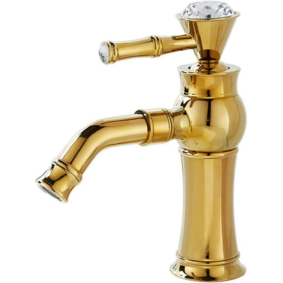Antique Brass Bathroom Sink Faucet Gold, 360 Degree Swivel Spout Bathroom Sink Faucet, Single Hole Single Handle Bathroom Sink Faucet, High