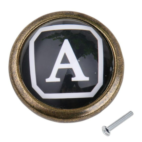 Antique Brass Cabinet Knob Door Drawer B Handle Pull Home DIY Letter