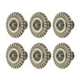 thumbnail image 1 of Antique Brass Cabinet Knob Pulls, 1.25" Dia. Brass Kitchen Cabinet Door Knob Pull Handles w/Screws| Renovator's Supply - Set of 6, 1 of 2