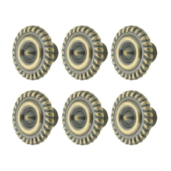 Antique Brass Cabinet Knob Pulls, 1.25" Dia. Brass Kitchen Cabinet Door Knob Pull Handles w/Screws| Renovator's Supply - Set of 6
