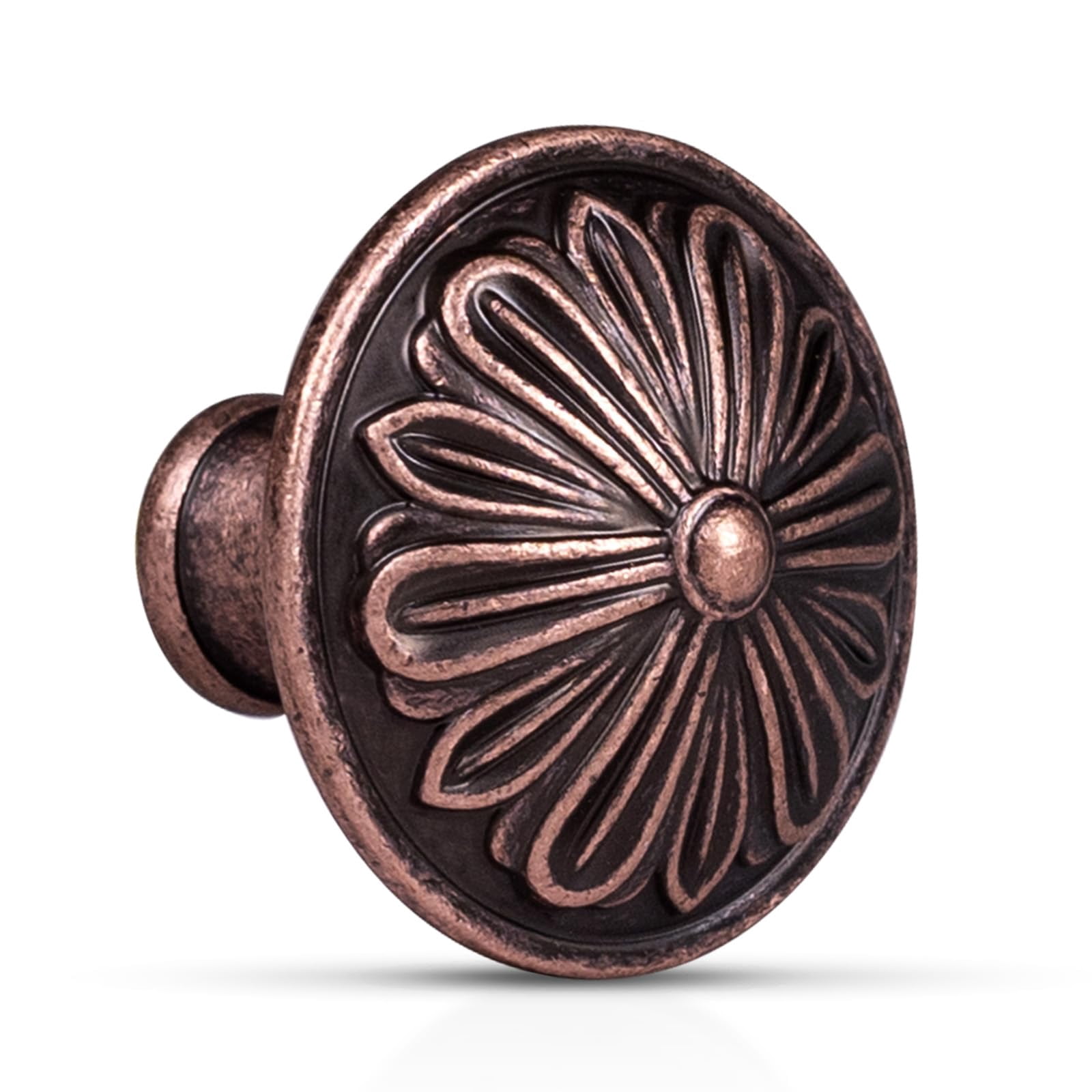 Antique Brass Cabinet Knobs Handles 10 Pack,Solid Zinc Alloy 1.4"Dia Round,Vintage Brass Kitchen Cabinet Handles for Cabinets and Drawers,Drawer Knobs Pulls Vintage Dresser Knobs Closet Door Knobs