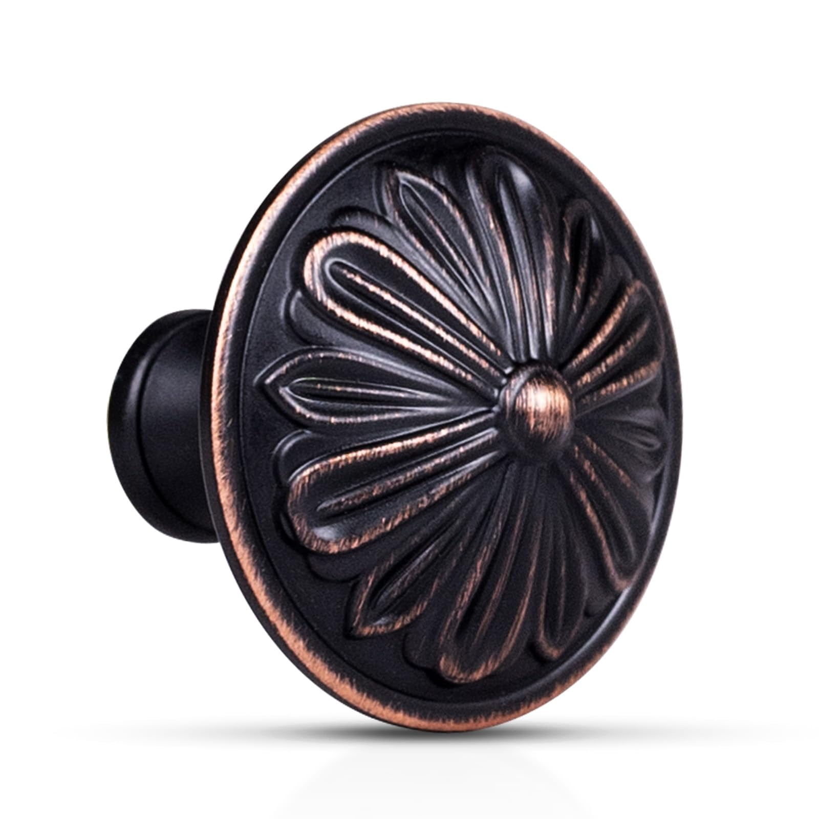 Antique Brass Cabinet Knobs Handles 10 Pack,Solid Zinc Alloy 1.4"Dia Round,Vintage Brass Kitchen Cabinet Handles for Cabinets and Drawers,Drawer Knobs Pulls Vintage Dresser Knobs Closet Door Knobs