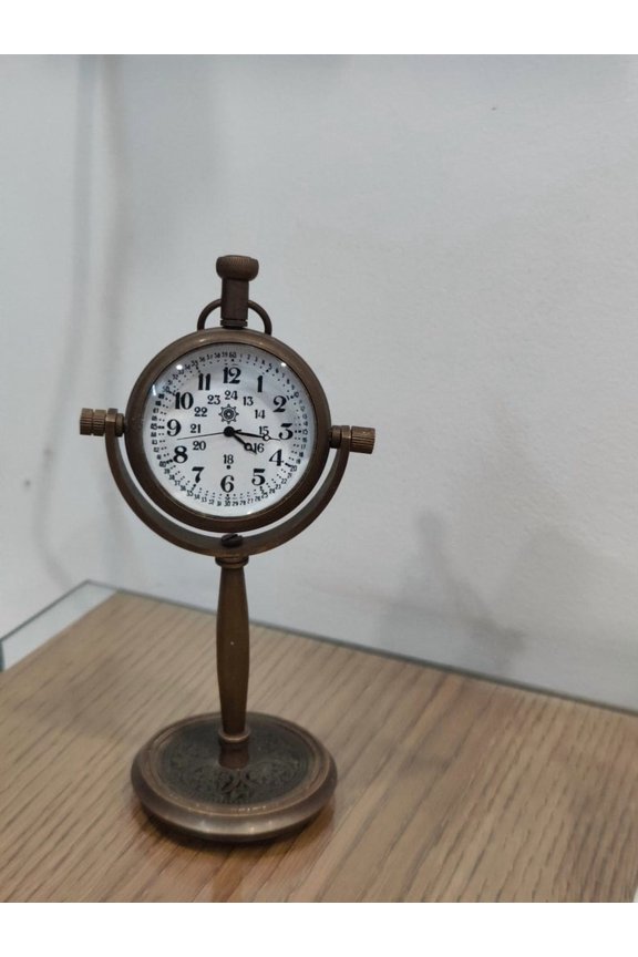 Antique Brass Clock Engraved Back Side Nautical Brass Desk Clock Bronze Clock Personalize Clock Gift Analog Clock Event Gift