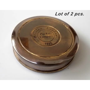 Antique Brass Compass Vintage Stanley London 1885 Compass Marine Gift Set Of 2