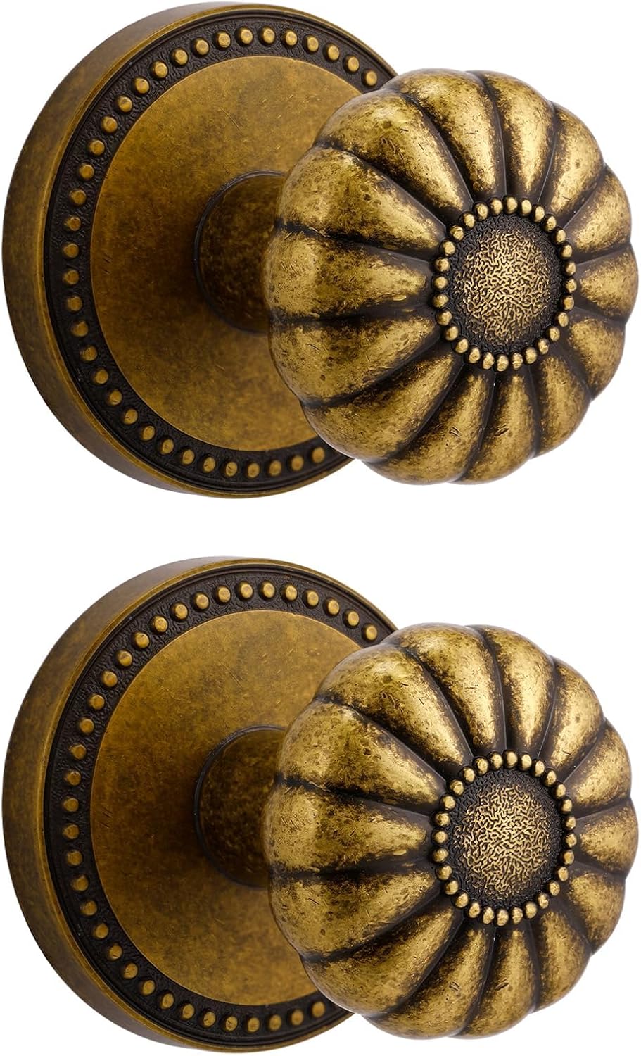 Antique Brass Door Knob Dummy Door Knobs Interior Dummy Door Handle Single Sided Decorative,Zinc Alloy 2 Pack