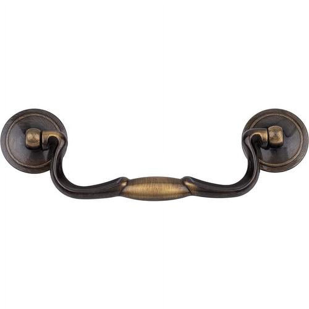 Antique Brass Drawer Bail Pull Centers 41/2" Handle For Antique