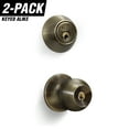 thumbnail image 1 of Antique Brass Entry Lock Set Door Knob & Deadbolt Keyed Alike SC1 Keyway (Set of 2). 12 Total Keys, Keyed Alike by Set, 1 of 9