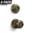 thumbnail image 1 of Antique Brass Entry Lock Set Door Knob & Deadbolt Keyed Alike SC1 Keyway (Set of 6). 36 Total Keys, Keyed Alike by Set, 1 of 9