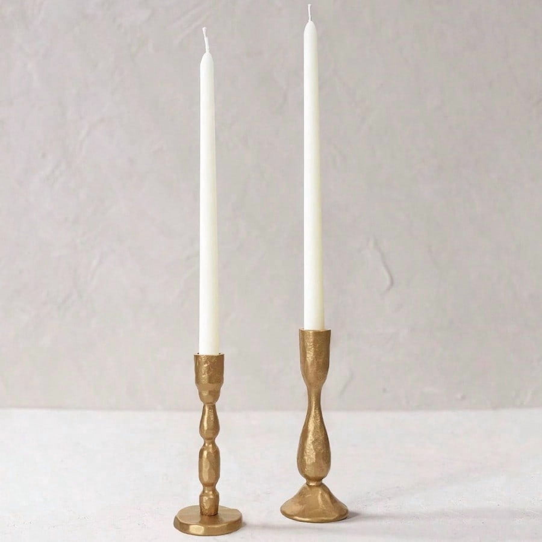 Antique Brass Handcrafted Iron Taper Candle Holders - Set of 2 ...