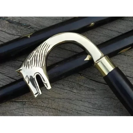 Antique Brass Handle Walking Cane for Men – Handcrafted Wooden Walking Stick with Vintage Designer Grip – Collectible Gentleman’s Accessory