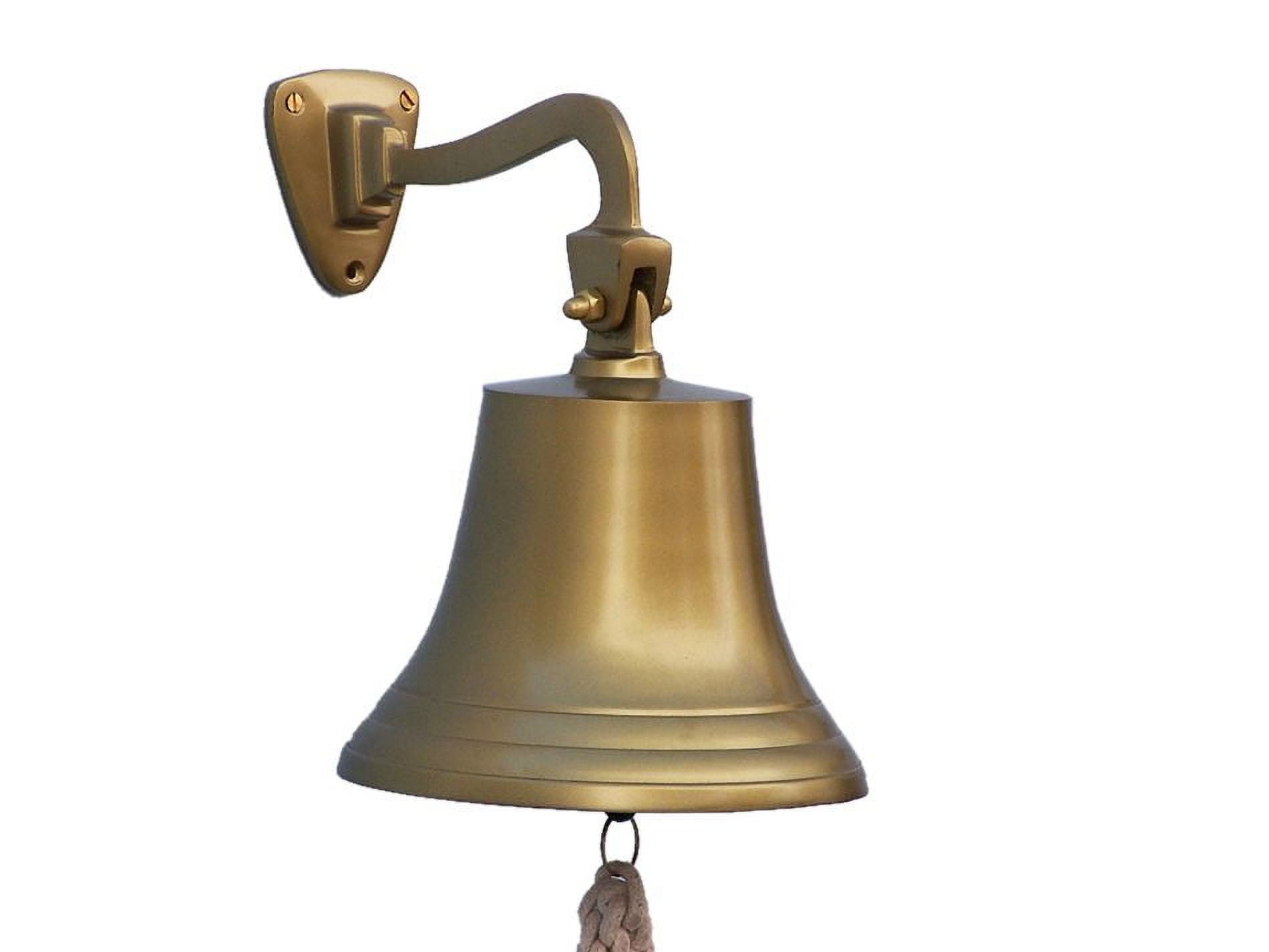 Antique Brass Hanging Ship's Bell 9"- Antique Brass Bell- Nautical Home Decor