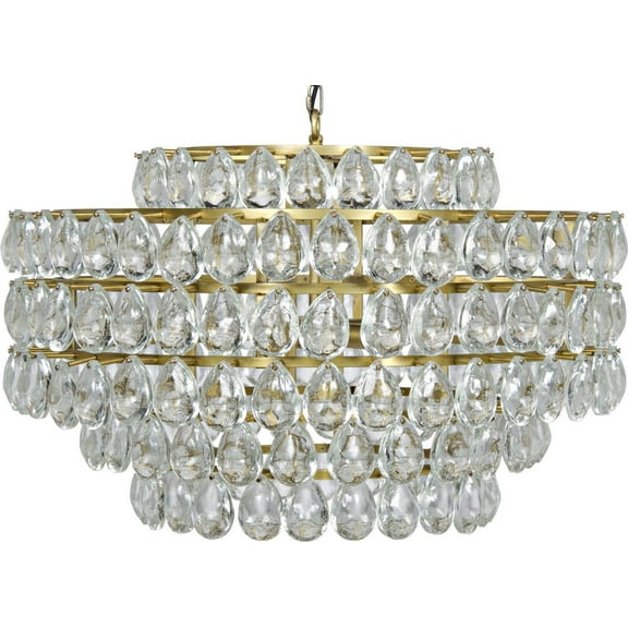 Antique Brass Linden Crystal Chandelier-Elegant Lighting