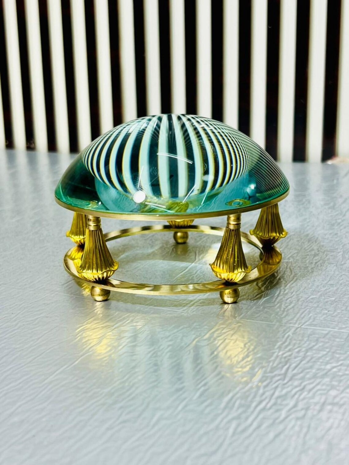 Antique Brass Magnifying Glass 4-Inch - Nautical Marine Navigation Paperweight - Handheld Reader for Maps & Books - Vintage Maritime Office Desk Decor, Handcrafted Collectible Gift