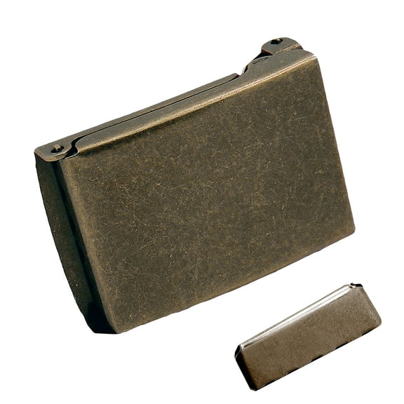 Antique Brass Military Flip Top Buckle 1.25" Width