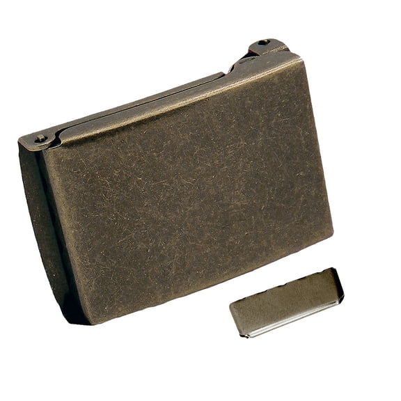 Antique Brass Military Flip Top Buckle 1.5" Width