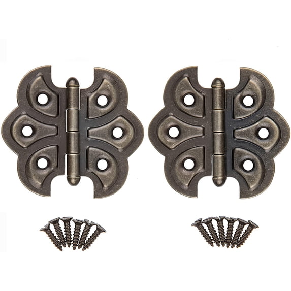 Antique Brass Plated Butterfly Hinges - Pack of 2 Surface Mount Cabinet ...