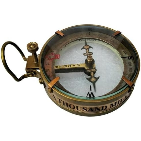 Antique Brass Pocket Compass - Spencer London 1905 Viking & Nautical Magnification Spencer Marine Spencer Compass Gift Item