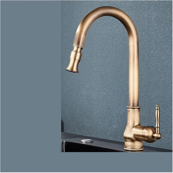 Antique Brass Pull Out Kitchen Faucet Hot Cold Water Mixer Crane for Bathroom 360 Rotation Kitchen Mixer Tap Basin Taps