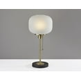 thumbnail image 1 of Antique Brass Striped Glass Glow Table Lamp, 1 of 5