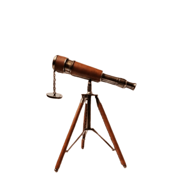 Antique Brass Telescope With Tripod Beautifully Covered By Leather - Gift For Husband, Christmas Gifts, Retirement Gifts, Anniversary Gifts