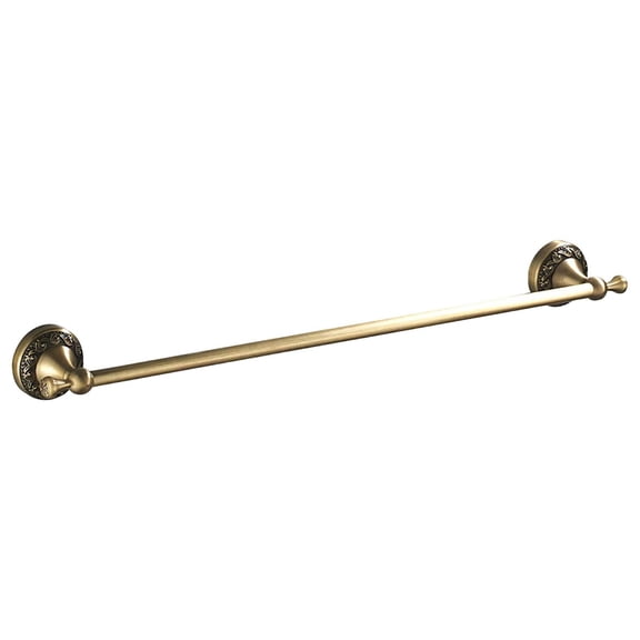 Antique Brass Towel Bar 60cm Wall Mounted Bathroom Towel Rack, Solid Copper Towel Holder Vintage European Style Kitchen Spa Hotel