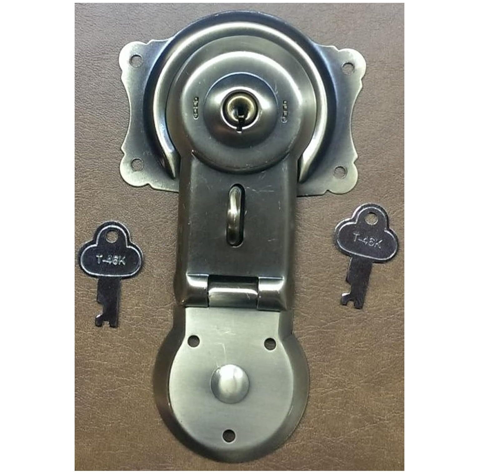 Antique Brass Trunk Lock with Keys chest steamer vintage box old