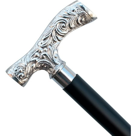 Antique Brass Walking Stick Deluxe Walking Cane Beautiful Brass Silver Handle Walking Stick for Men and Women Gift
