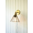 thumbnail image 1 of Kalalou Antique Brass Wall Lamp With Glass Cone Shade, 1 of 2