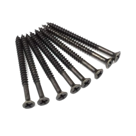 Antique Brass Wood Screws #9 X 2 1/4" for Residential Door Hinges - 24 Pack