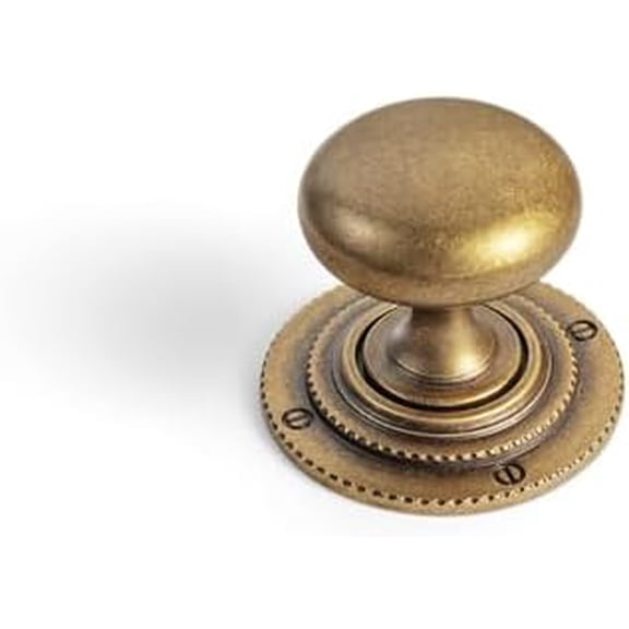 Antique Brass Zinc Alloy Cabinet Knob with Backplate - Single Hole Center Cabinet Pull Hardware for Bedroom, Kitchen, 6 Pack8611-A39$$Tools & Hardware Other