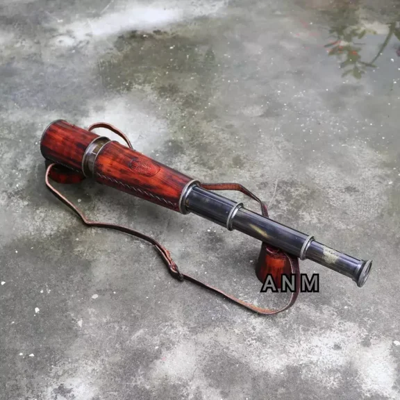 Antique Brass brown Leather cap belt telescope High Quality Focus nautical Gift