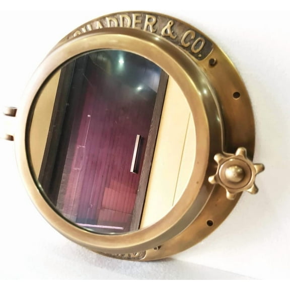 Antique Brass window porthole window Heavy cabal ship Porthole
