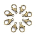 thumbnail image 1 of Antique Bronze Alloy Lobster Claw Clasps Parrot Trigger Clasps Vintage Jewelry Making Clasps Cadmium Free & Nickel Free & Lead Free Size: about 8mm wide 14mm long hole: 1.2mm, 1 of 6