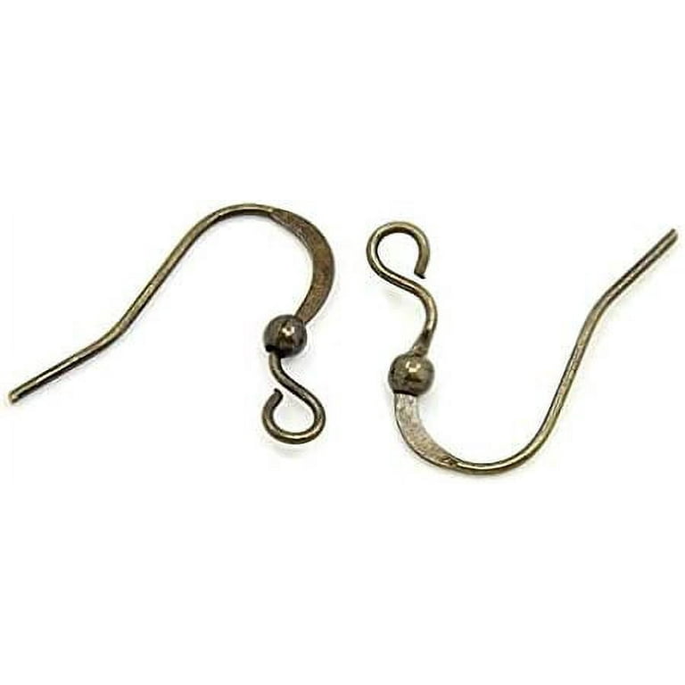 Antique Bronze Brass Flat Fish Hook Ear Wires Earring Findings