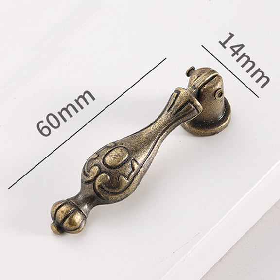 Antique Bronze Cabinet Knob Drawer Door Closet Pendant Drop Pull Handle Hardware