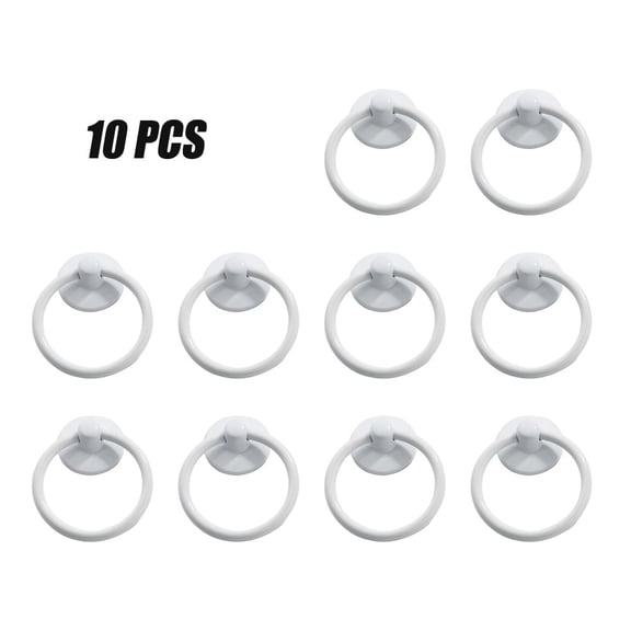 Antique Bronze Cabinet Pulls for Kitchen Drawers and Cabinets – Zinc Alloy Drop Handle Knobs, 54 x 44 mm, 10-Pack(White)
