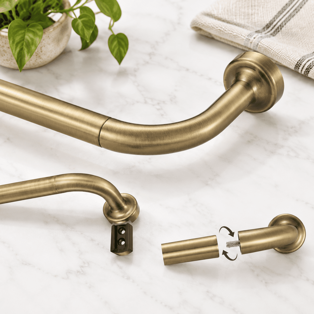 Drapery Rod Splice Antique Bronze Curtain Rod For Windows 28-120
