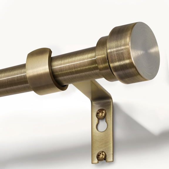 Antique Bronze Curtain Rods for Windows 72 to 144 Inches Adjustable Length Heavy Duty 1" Diameter Window Curtain Rod with Solid Metal Finials for Outdoor Farmhouse Bedroom Kitchen Living Room