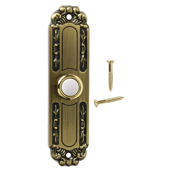 Antique Bronze Doorbell Push Button with LED Light 5 Inch Waterproof Metal Wired Doorbell Button for Front Door Back Door Temperature Resistant 8-24V Compatible