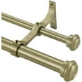 thumbnail image 1 of Antique Bronze Double Curtain Rods 36-72", "Double Window Rods with End Cap Finials, Adjustable 1-Inch Front and 5/8 Inch Back, 1 of 14