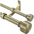 thumbnail image 1 of Antique Bronze Double Curtain Rods, Double Rod Curtain Rods for Window 28 to 48 Inch, Decorative Double Window Rod with Modern End Cap, 1-Inch Front and 5/8 Inch Back Heavy Duty Double Drapery Rods, 1 of 14
