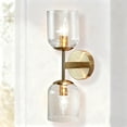 thumbnail image 1 of Antique Bronze Double Sconce with Ribbed Glass Shades and Bell-Shaped Design for Durable Indoor Lighting Double Sconce Ribbed Glass Shades , Bathroom Sconce , Wall Lights for Bedroom, 1 of 11