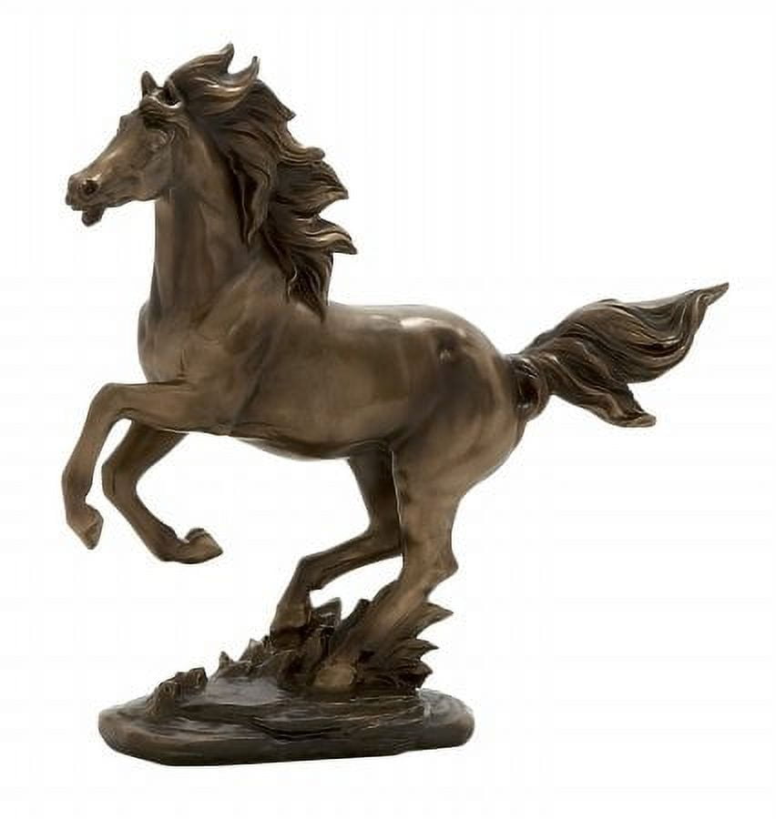 Antique Bronze Finished Wild Stallion Horse Statue