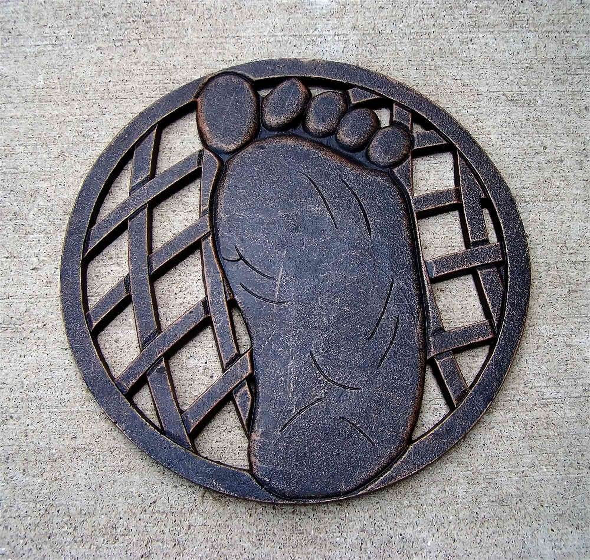 Antique Bronze Cast Aluminum Right Foot Stepping Stone