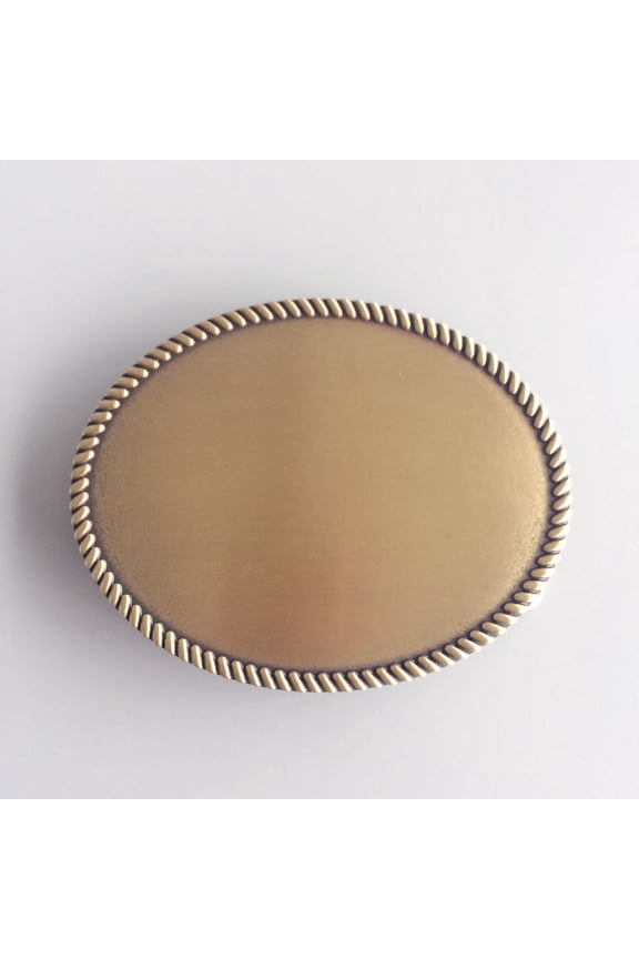 Antique Bronze Rope Oval Blank Custom Belt Buckle