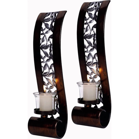 Antique Bronze Wall Sconce Candle Holders Set of 2 Stylish Home Decor
