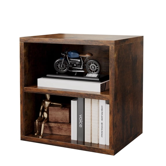 Antique Brown 1 Layer Cube Stackable Modular Storage Shelf Unit