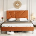 thumbnail image 1 of Antique Brown Full Size Storage Bed Frame with Upholstered Headboard, Heavy Duty Metal Platform Bed, No Box Spring Needed, 1 of 7