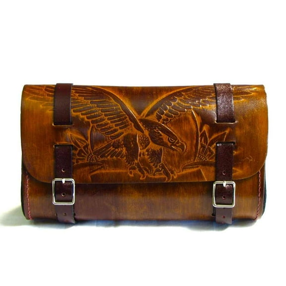 Antique Brown Leather Motorcycle Tool Bag