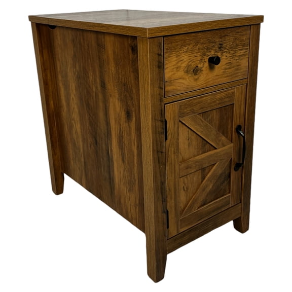 Antique Brown and Durable - Multiple Charging Options - Bedside or End Table - Keep Your Space Orderly